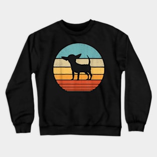 Chihuahua Silhouette 60s 70s Gifts Dog Lover Crewneck Sweatshirt